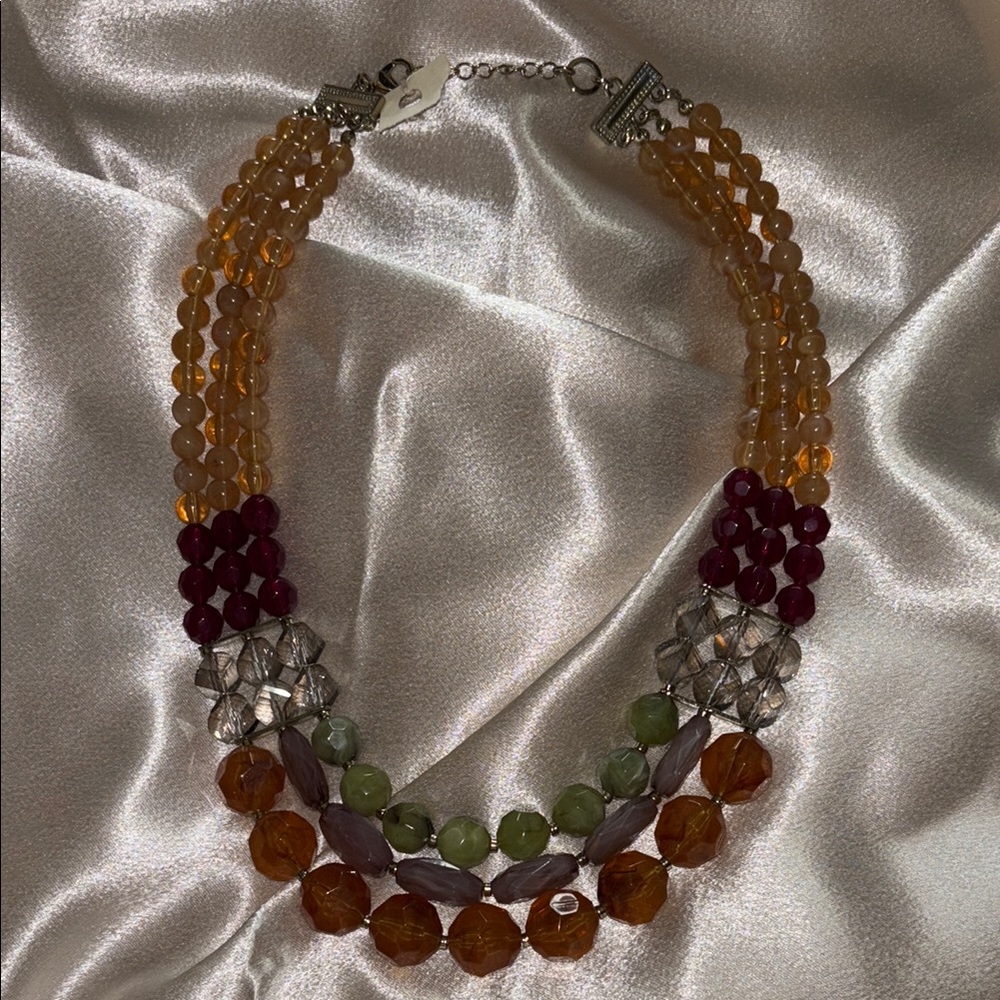 Vintage Elegant Multicolor Beaded Necklace